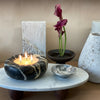 Bespoke Black and Gold Marble Donut Bowl Candle