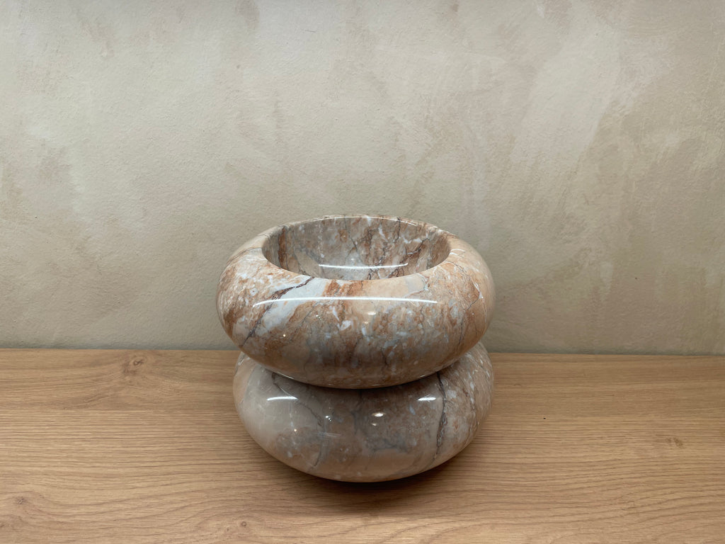 Signature Deep Donut Dish - Light Marina Pink - Marble