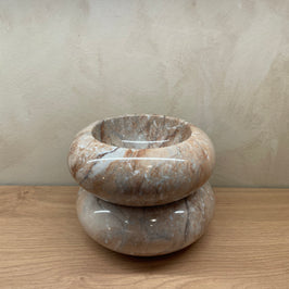 Signature Deep Donut Dish - Light Marina Pink - Marble