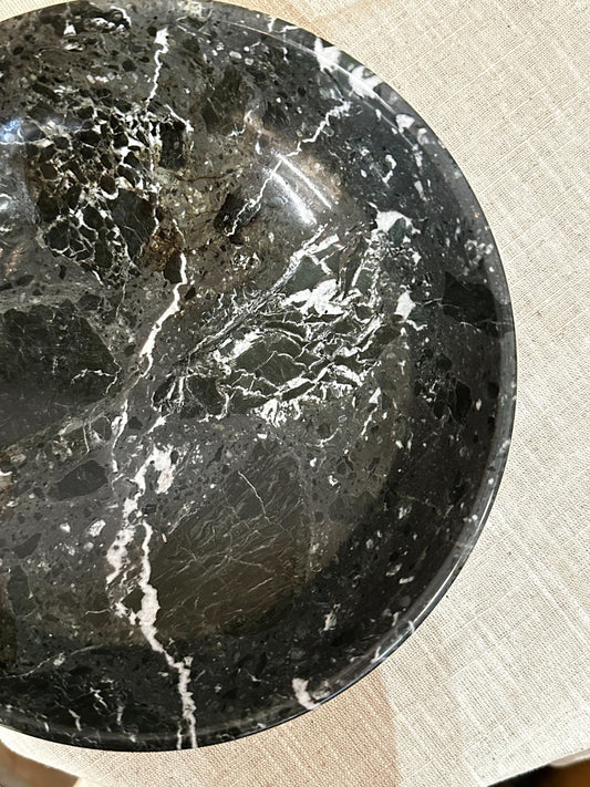 Classic Large Bowl in Black Zebra - Marble