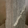 Raw Edge Vase  Square - Travertine