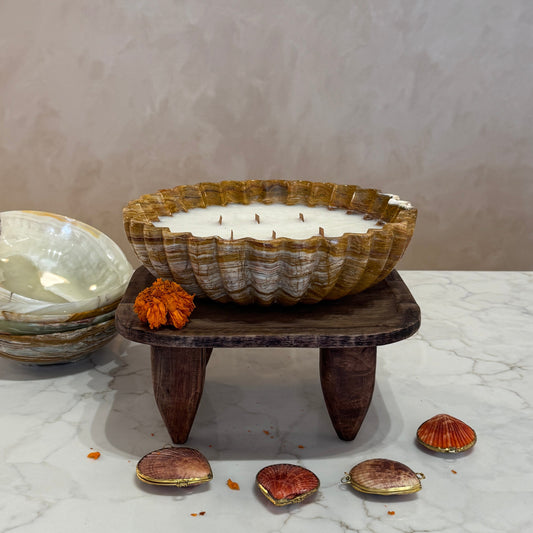 Round Fluted Bowl Onyx Candle 39 oz