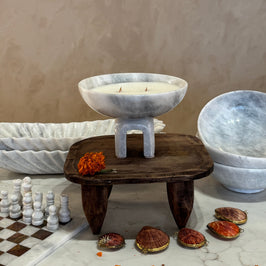 Raised Arched Bowl Sunny Gray Candle