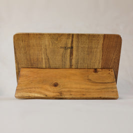 Mango Wood Scalloped Cookbook Stand - back view