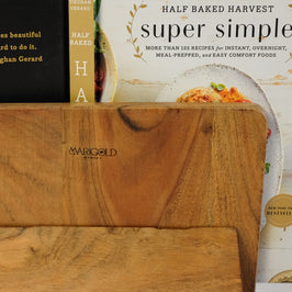 Mango Wood Scalloped Cookbook Stand - close-up detail