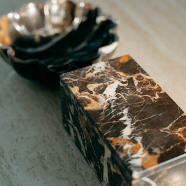 Black & Gold Marble Storage Box