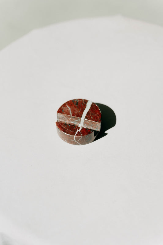 Red Zebra Marble Phone Holder - Natural veining