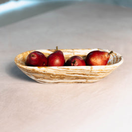 Oval Brown Marble Bowl