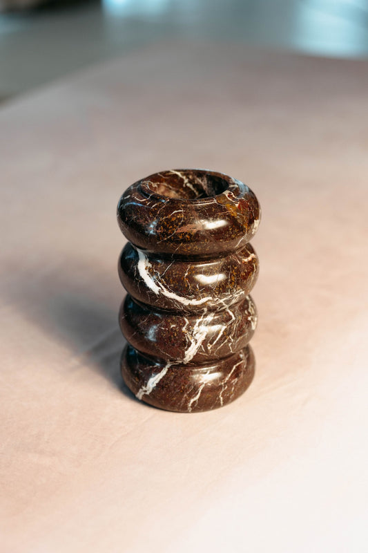 Red Marble Bubble Vase - Natural stone pattern