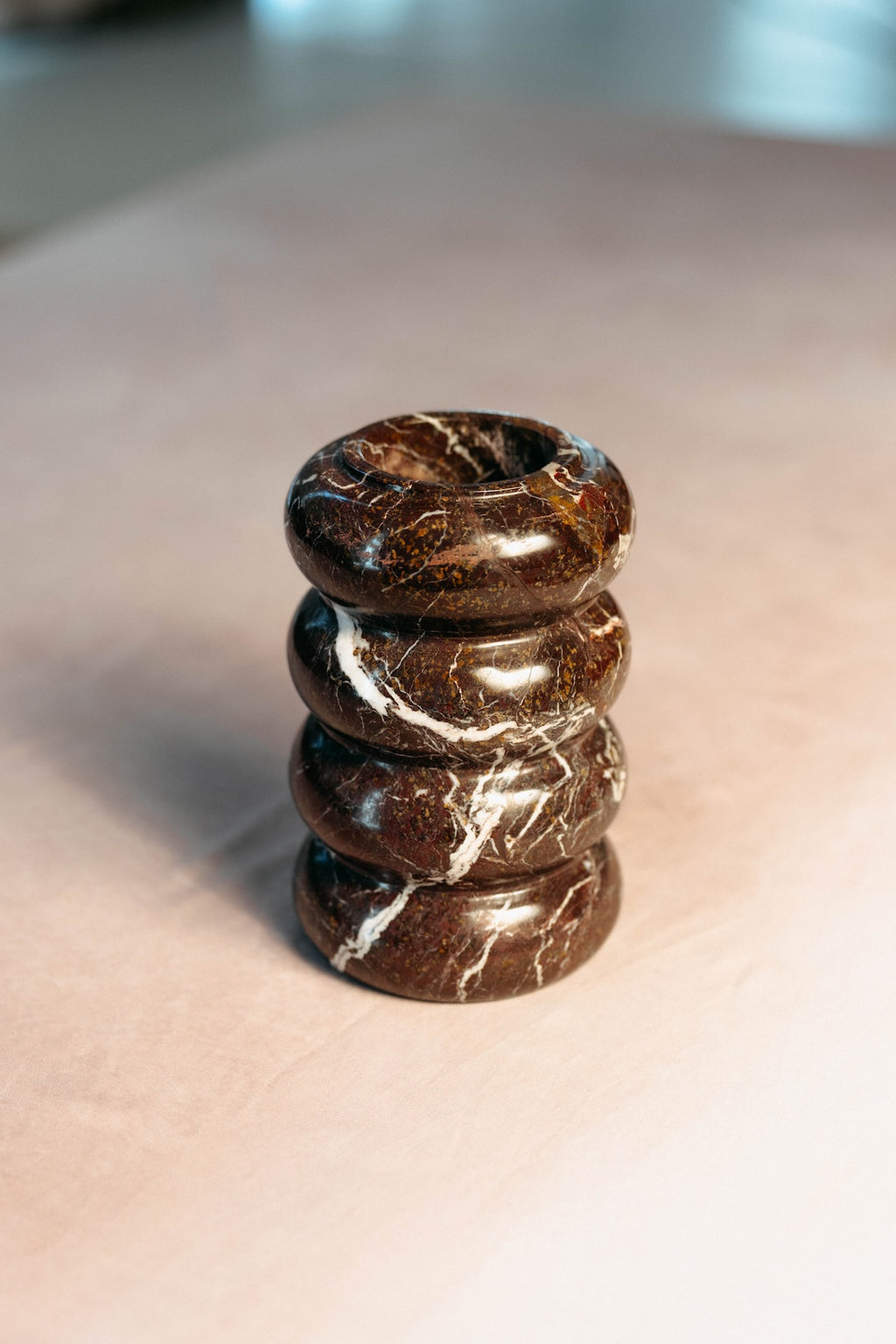 Red Marble Bubble Vase - Natural stone pattern