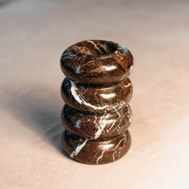 Red Marble Bubble Vase - Natural stone pattern