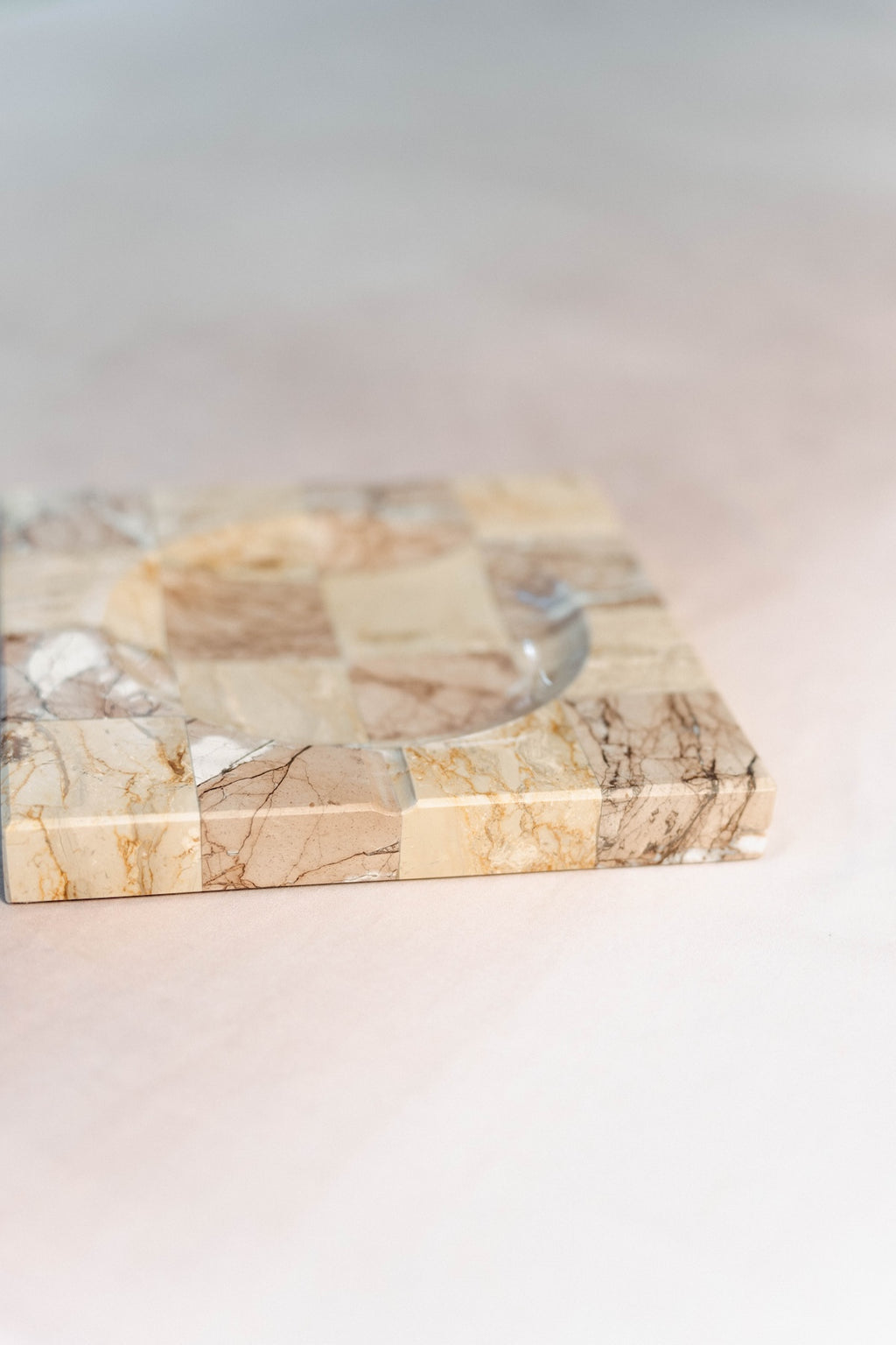Marble Checkered Spoon Rest - close-up detail