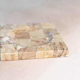 Marble Checkered Spoon Rest - close-up detail