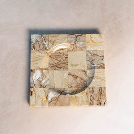 Marble Checkered Spoon Rest - Top view