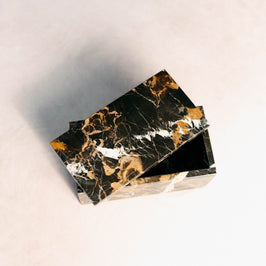 Black & Gold Marble Storage Box