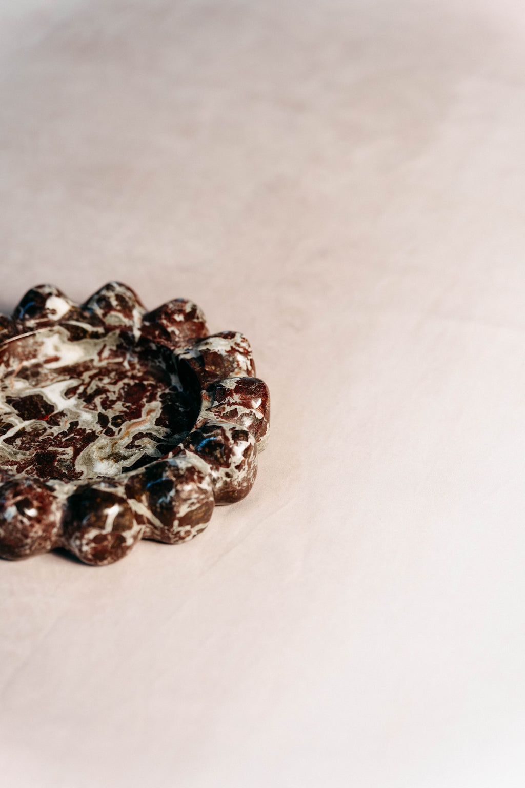 Red Marble Bubble Tray - Natural stone texture