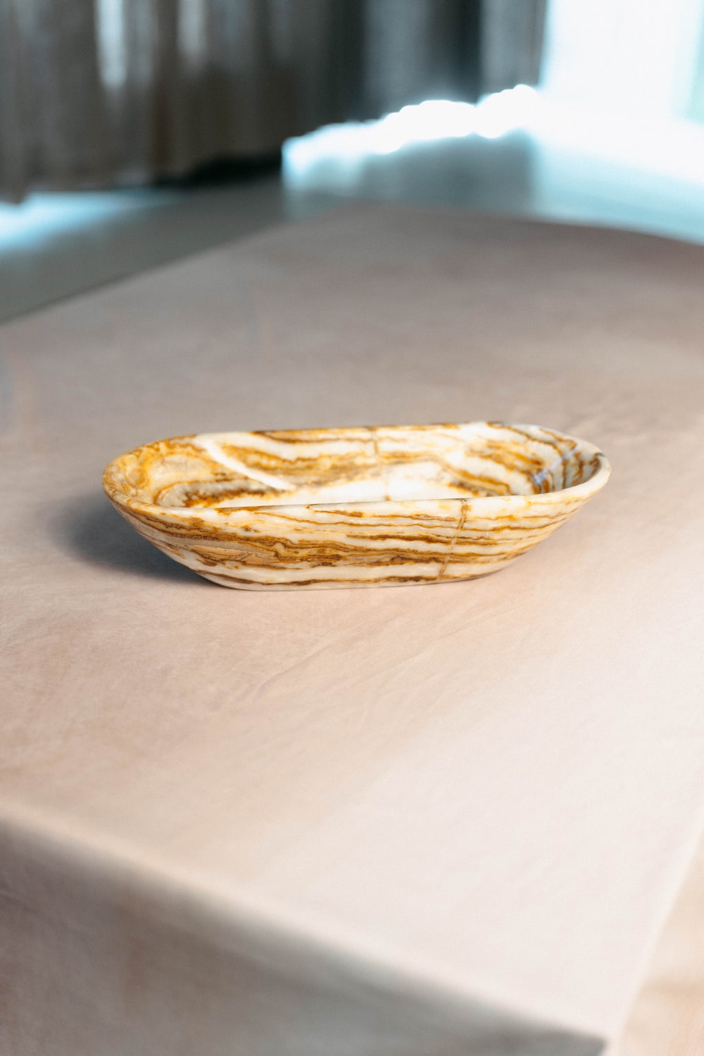 Oval Brown Marble Bowl