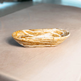 Oval Brown Marble Bowl