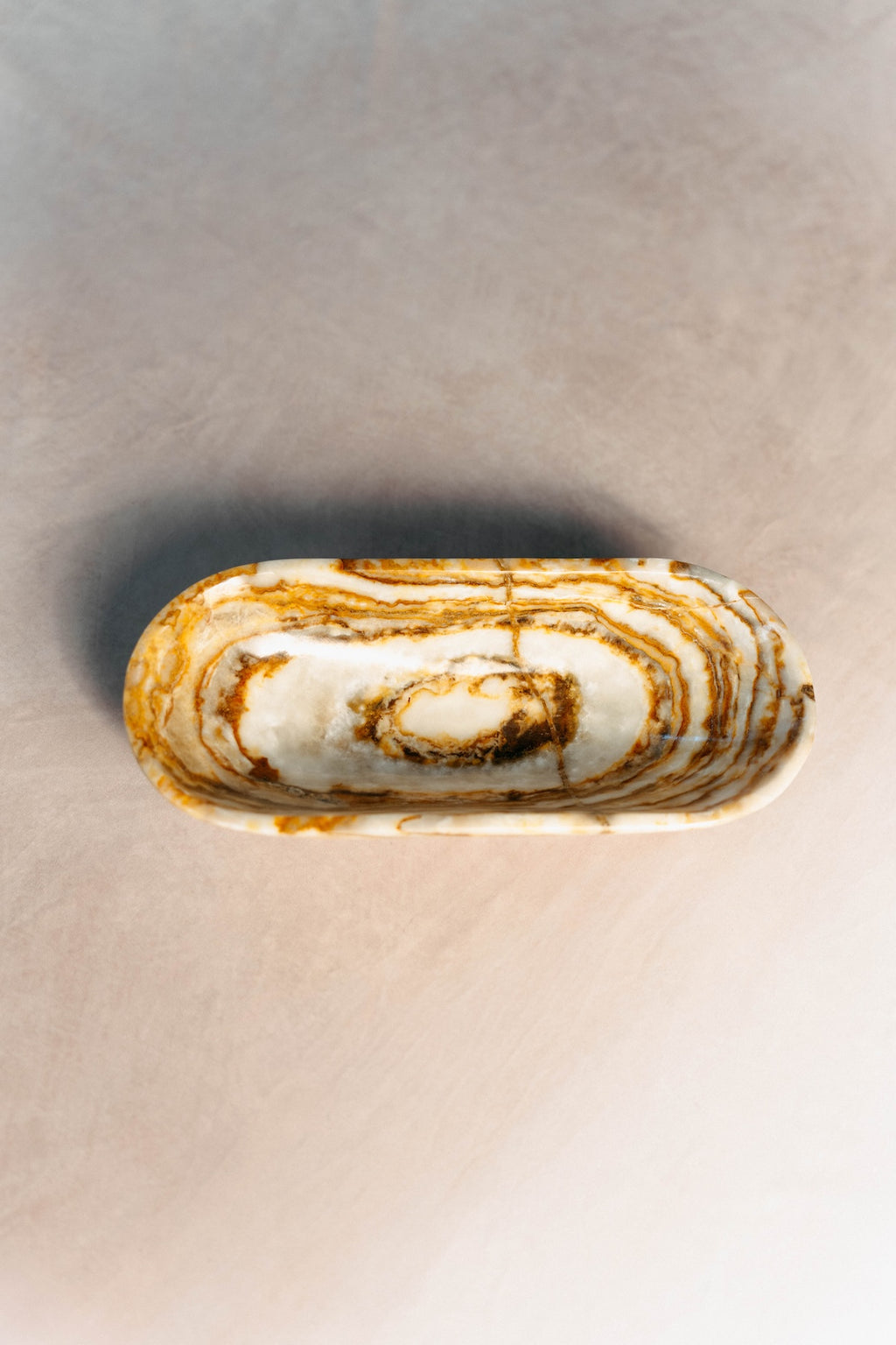 Oval Brown Marble Bowl