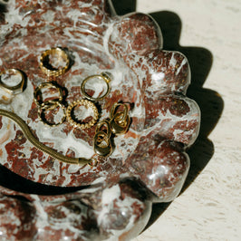 Red Marble Bubble Tray - Shown in a real-life setting