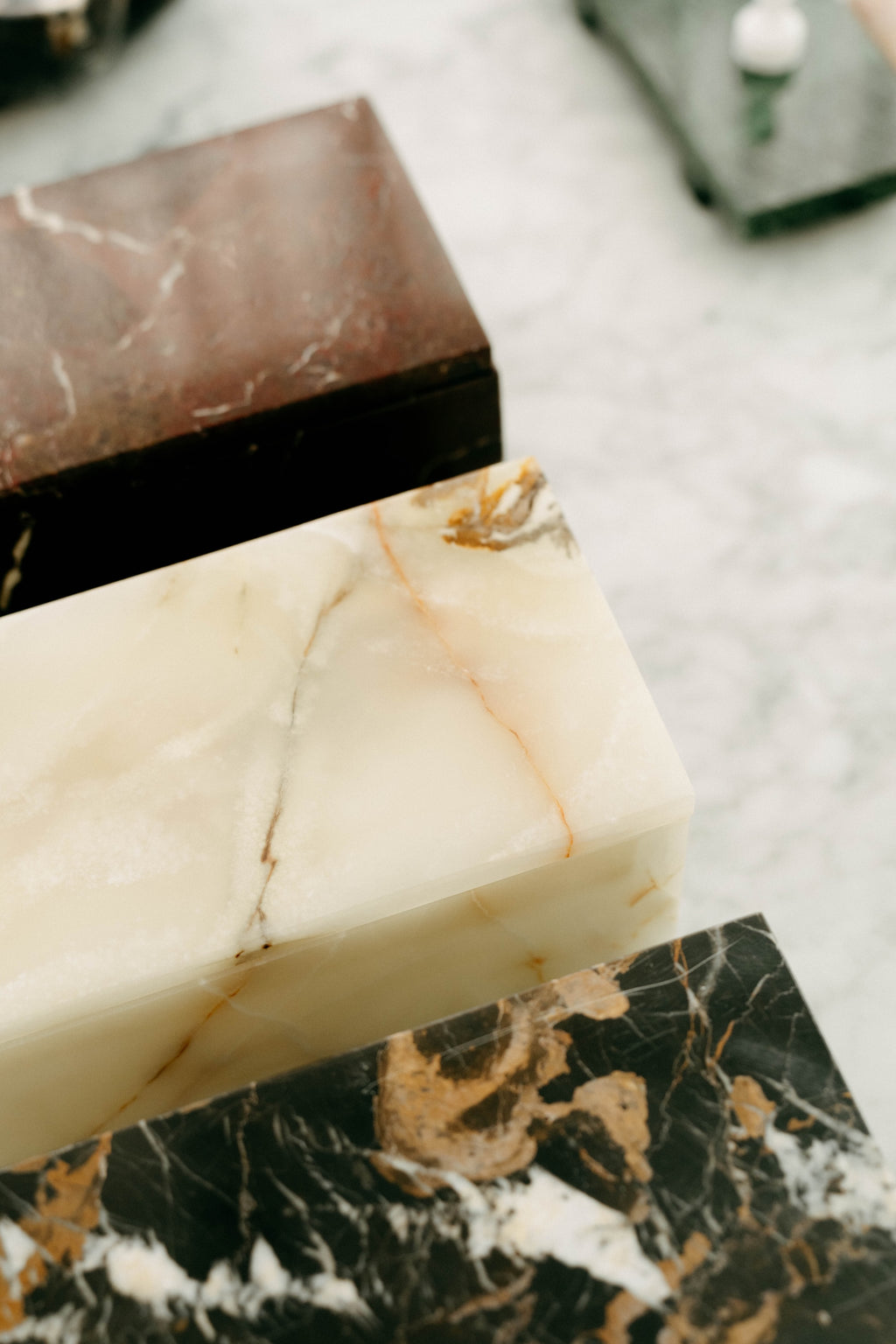Black & Gold Marble Storage Box