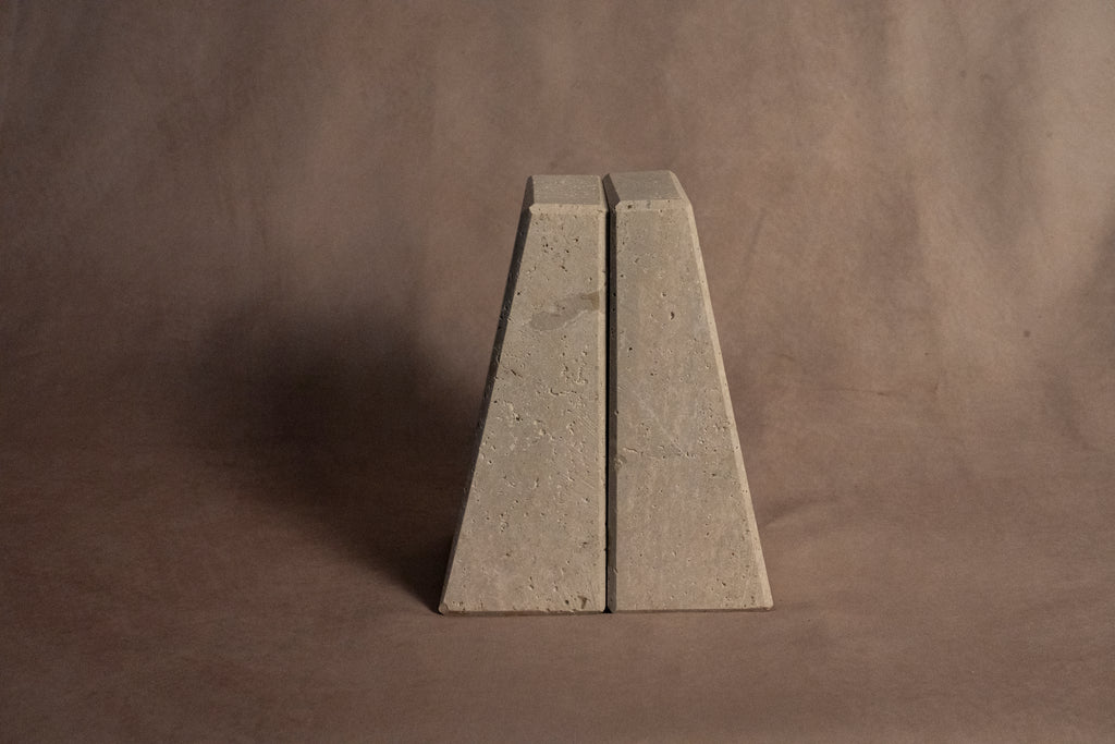 Classic Bookends - Travertine