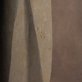 Signature Pleated Vase- Travertine