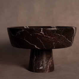 Heirloom Pedestal Bowl- Red Zebra Marble