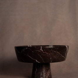 Heirloom Pedestal Bowl- Red Zebra Marble