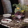 Raised Pedestal Fruit Dish - Red Zebra Marble
