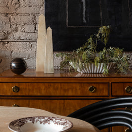 Heirloom Marble Oblong Fluted Bowl - Medium