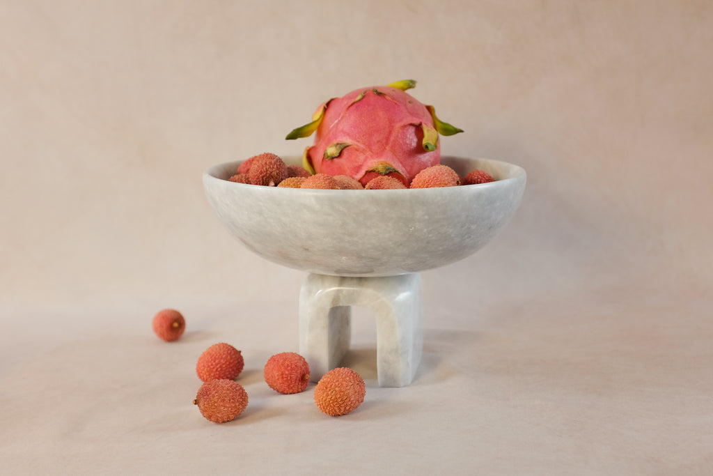 Statement Raised Arched Bowl - Marble - Sunny Gray