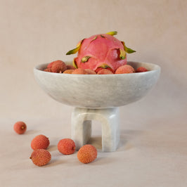 Statement Raised Arched Bowl - Marble - Sunny Gray