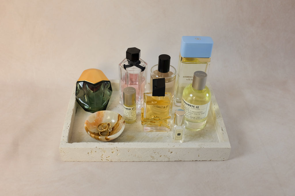 Classic Vanity Tray - Rectangular - Travertine