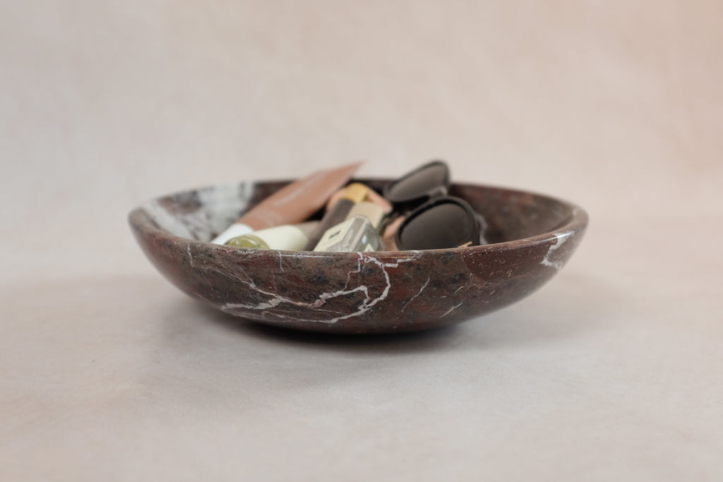 Classic Medium Marble Bowl - Red Zebra Marble - product in use