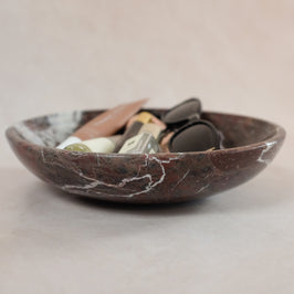 Classic Medium Marble Bowl - Red Zebra Marble - product in use