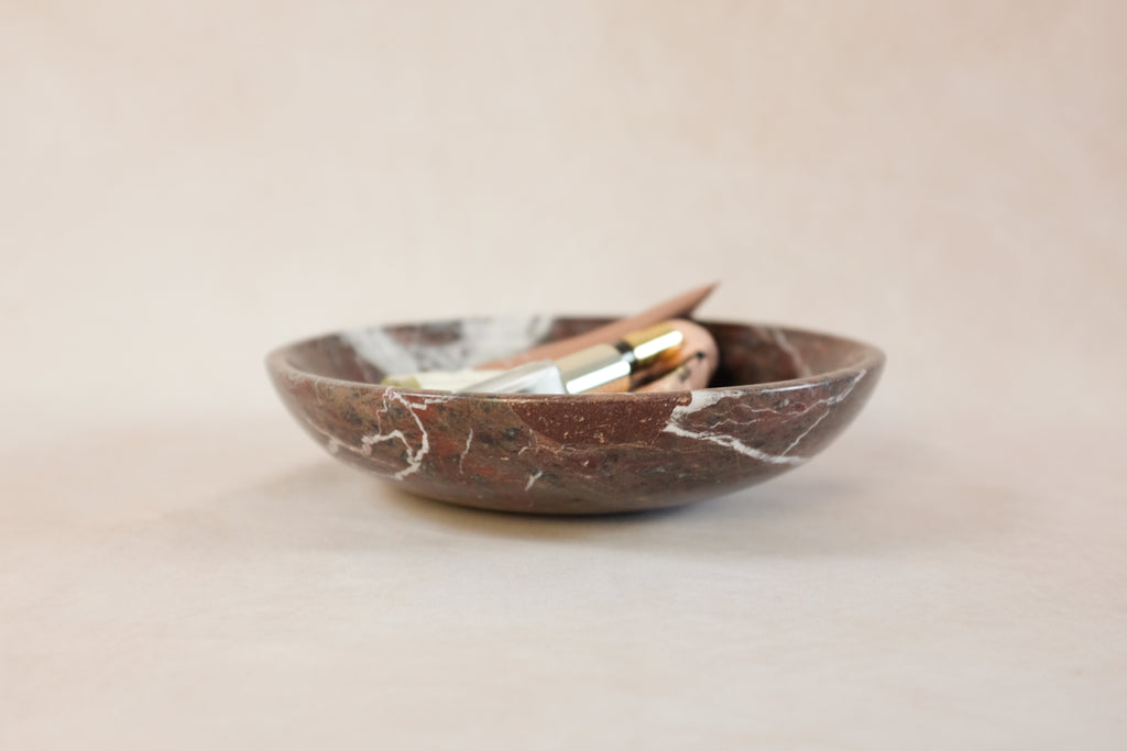 Classic Medium Marble Bowl - Red Zebra Marble  - Product in use