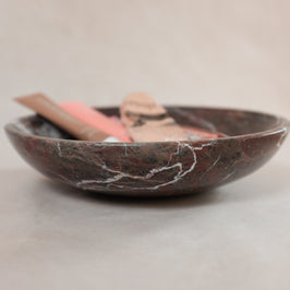 Classic Medium Marble Bowl - Red Zebra Marble  - product in use