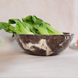 Classic Red Zebra Marble Bowl – Large