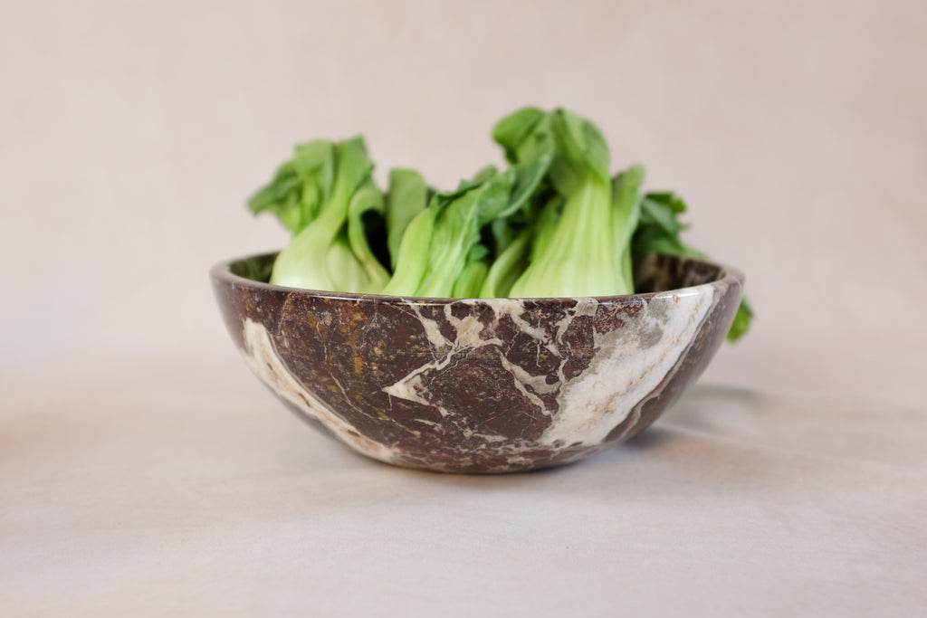 Classic Red Zebra Marble Bowl – Large