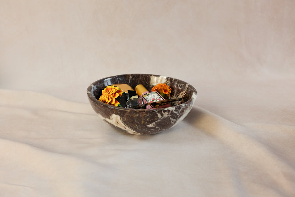 Classic Red Zebra Marble Bowl – Large