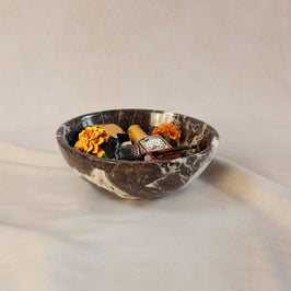 Classic Red Zebra Marble Bowl – Large
