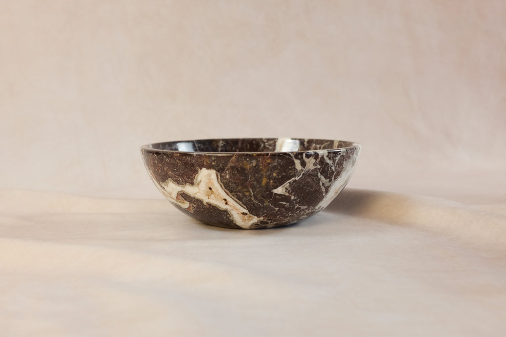 Classic Red Zebra Marble Bowl – Large