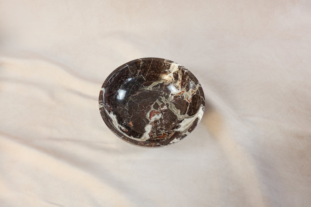 Classic Red Zebra Marble Bowl – Large