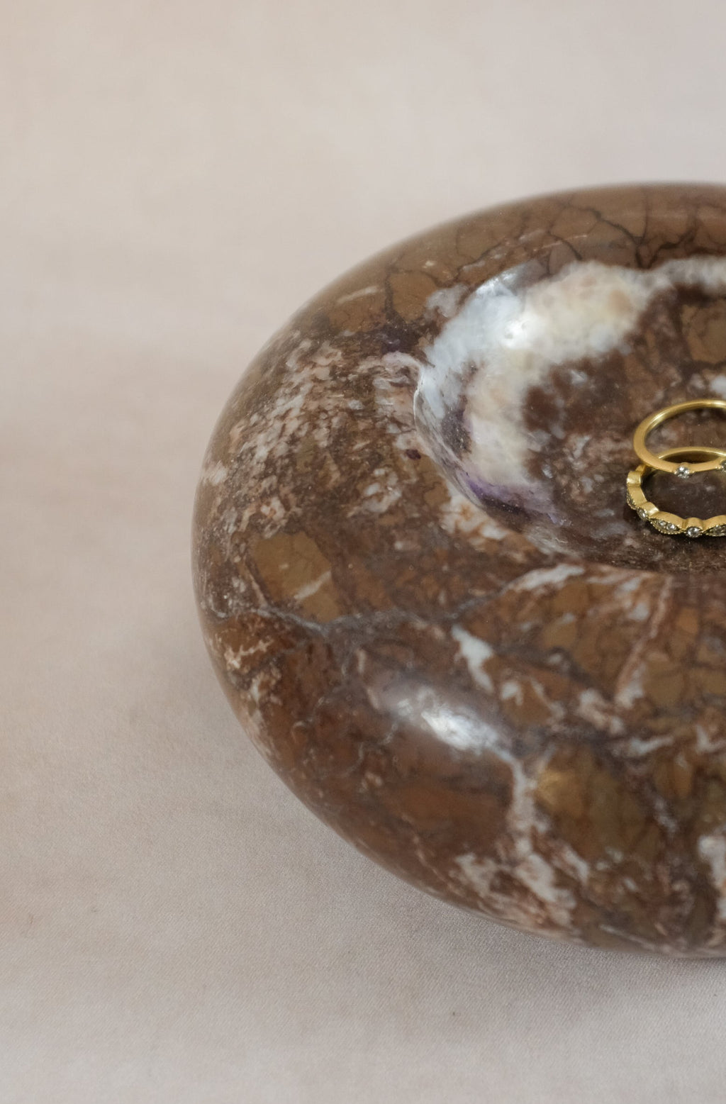 Donut Jewelry Dish - Dark Marina Pink Marble