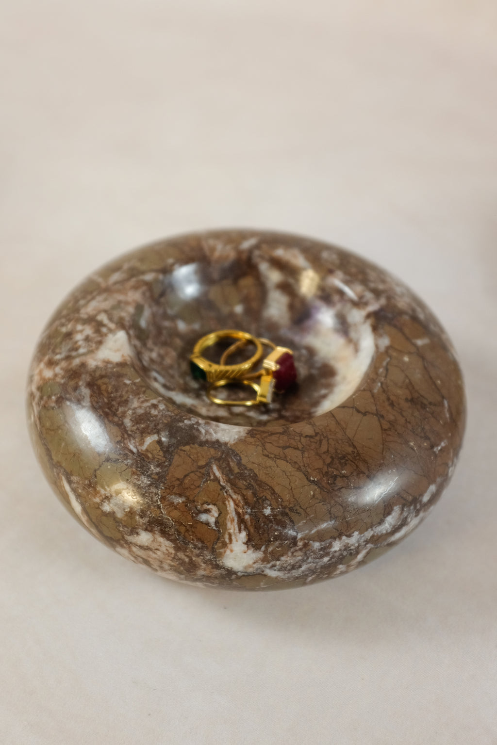 Donut Jewelry Dish - Dark Marina Pink Marble