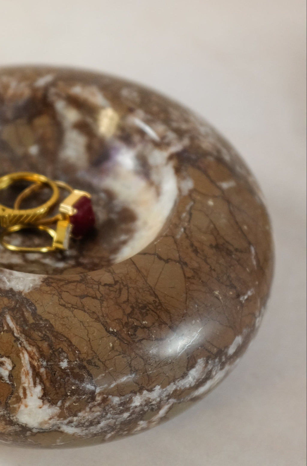 Donut Jewelry Dish - Dark Marina Pink Marble