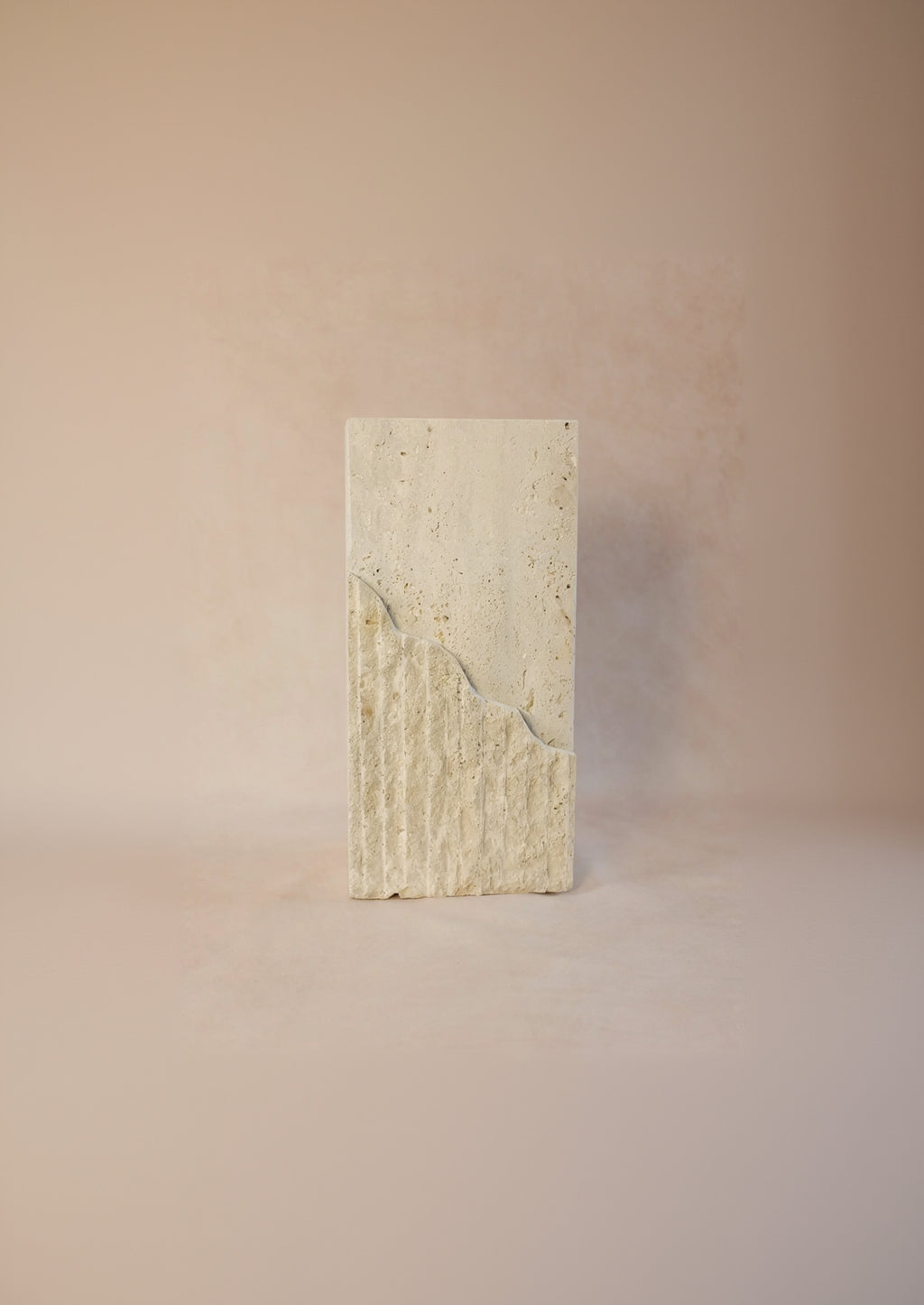 Raw-Cut Organic Vase - Rectangular - Travertine