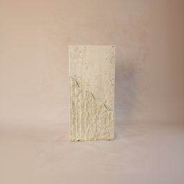 Raw-Cut Organic Vase - Rectangular - Travertine