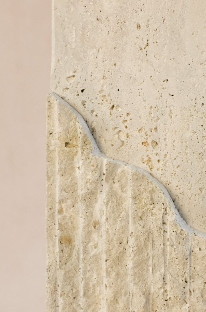 Raw-Cut Organic Vase - Rectangular - Travertine